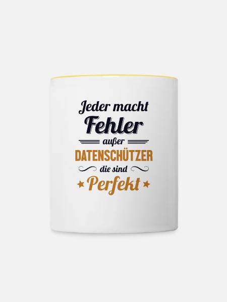 Datenschützer sind Perfekt Datenschutz Experte - Tasse zweifarbig - Weiß/Gelb