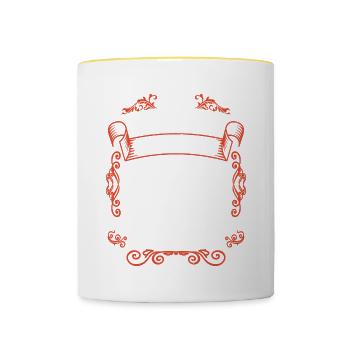 Vintage Flourish Cadeau Anniversaire Juillet 1984 - Mug contrasté - blanc/jaune - Devant
