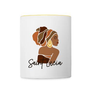 Saint Lucia Caribbean Island cool Souvenir - Contrasting Mug - white/yellow - Front