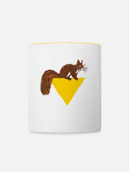 Squirrel Fuchshörnchen Grauhörnchen Eichhörnchen - Tasse zweifarbig - Weiß/Gelb