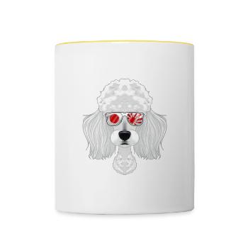 Poodle Japan Sunglasses I Japanese Flag - Tasse zweifarbig - Weiß/Gelb - Vorne