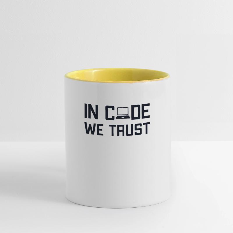 In Code We Trust Softwareingenieur Developer Tasse zweifarbig