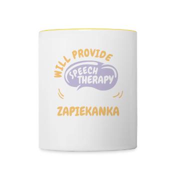 Fournir une orthophonie pour Zapiekanka Funny - Mug contrasté - blanc/jaune - Devant