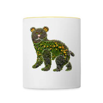 Flower Bear Bear Flowers - Contrasting Mug - white/yellow - Front