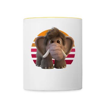Mammut Baby - Tasse zweifarbig - Weiß/Gelb - Vorne