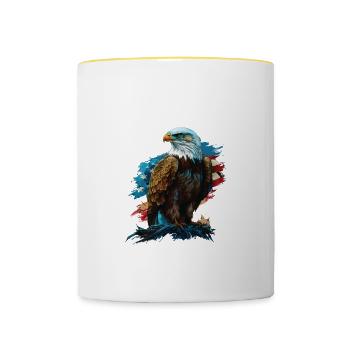 Everyday Celebrating Our Freedom American Bald - Tasse zweifarbig - Weiß/Gelb - Vorne
