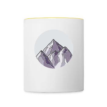 Randonnée Randonnées Ran - Mug contrasté - blanc/jaune - Devant