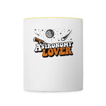 Amateur d’astronomie Photographe d’astronomie Ciel étoilé - Mug contrasté - blanc/jaune - Devant