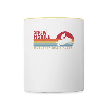 La motoneige plus qu’un passe-temps Conducteur de motoneige - Mug contrasté - blanc/jaune - Devant