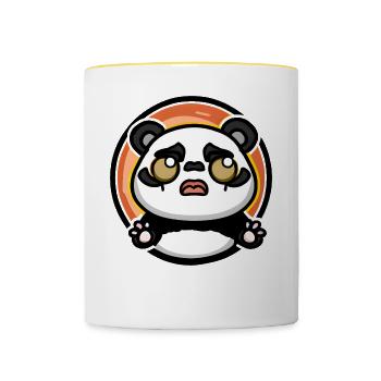 Panda Sunset - Contrasting Mug - white/yellow - Front