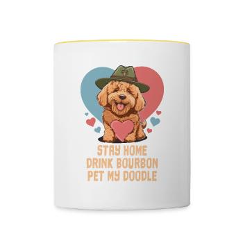 Restez à la maison Boisson Bourbon Pet My Doodle - Mug contrasté - blanc/jaune - Devant