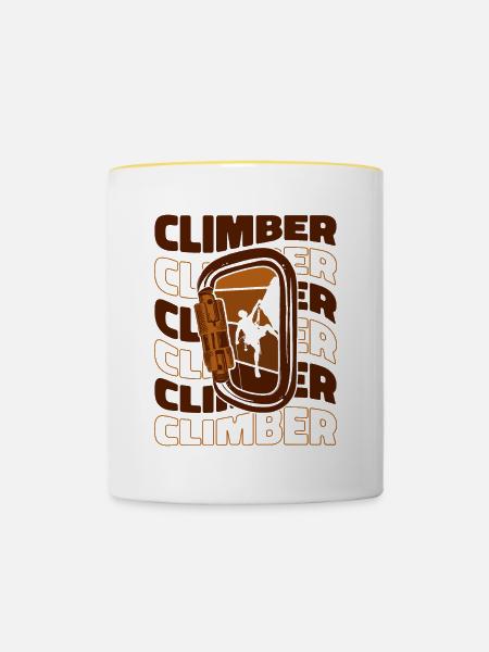 Climber Alpinklettern Sportklettern Speedklettern - Tasse zweifarbig - Weiß/Gelb
