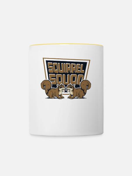 Squirrel Squad Squirrel Fuchshörnchen Eichhörnchen - Tasse zweifarbig - Weiß/Gelb