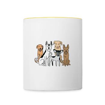 Kawaii Dog Relax We're All Crazy It's Not A - Tasse zweifarbig - Weiß/Gelb - Vorne