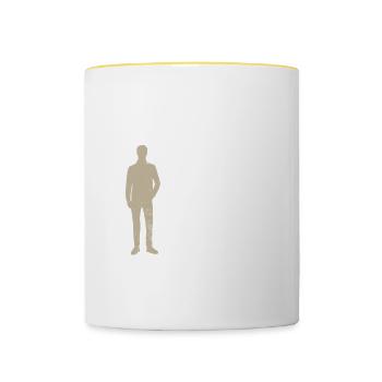 Papa dans les rues Papa dans les draps Fête des pères - Mug contrasté - blanc/jaune - Devant