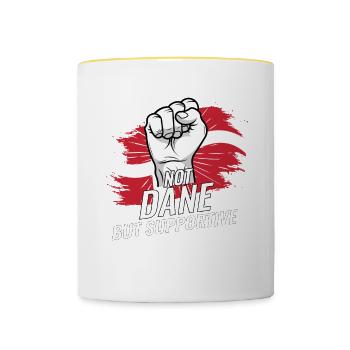 Not Dane But Supportive Denmark Flag Country - Tasse zweifarbig - Weiß/Gelb - Vorne