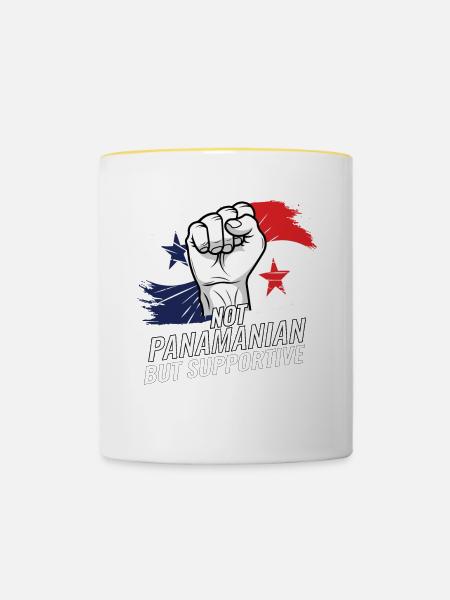 Not Panamanian But Supportive Panama Flag Country - Tasse zweifarbig - Weiß/Gelb