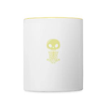 Avoir le jour où vous méritez le squelette de l’amour de soi - Mug contrasté - blanc/jaune - Devant