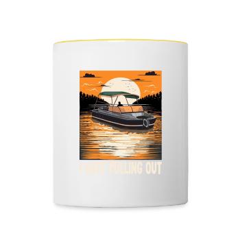 I Hate Pulling Out Funny Motorboating Quote - Contrasting Mug - white/yellow - Front