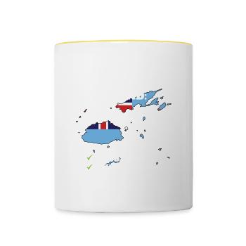 Fiji Bound Country Travel Fijian Flag Vacation - Contrasting Mug - white/yellow - Front