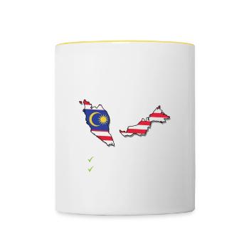 Voyage à destination de la Malaisie Drapeau malaisien - Mug contrasté - blanc/jaune - Devant