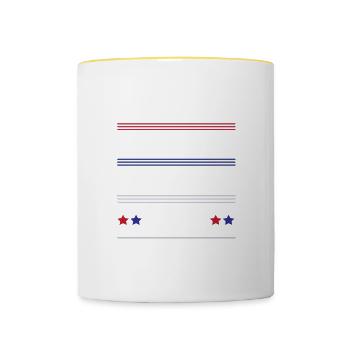 Littéralement n’importe qui de moins de 80 ans drôle de président - Mug contrasté - blanc/jaune - Devant