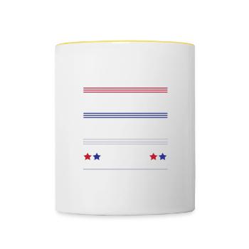 Littéralement toute personne de moins de 60 ans drôle de président - Mug contrasté - blanc/jaune - Devant