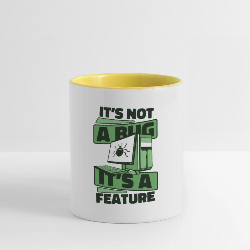 It's Not A Bug It's A Feature Developer Coder Tasse zweifarbig