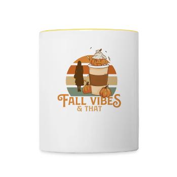Fall Vibes That Divorce Life Funny Ex Wife - Tasse zweifarbig - Weiß/Gelb - Vorne