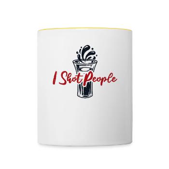 J’ai tiré sur les gens Barman Barman Mixologiste - Mug contrasté - blanc/jaune - Devant