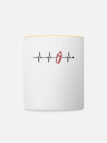 Bartender Heartbeat Mixologist Barmann Bartender - Tasse zweifarbig - Weiß/Gelb