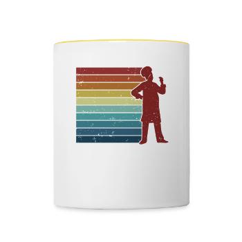 Confiseur de boulangerie rétro amateur boulanger maître boulanger - Mug contrasté - blanc/jaune - Devant