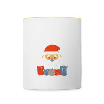 Faith Hope Love Religious Family Christmas Santa - Contrasting Mug - white/yellow - Front