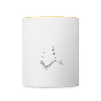 Rat de bibliothèque joyeux Noël sapin de Noël introverti - Mug contrasté - blanc/jaune - Devant