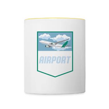 Voyage de vacances This Is My Airport Shirt Traveler - Mug contrasté - blanc/jaune - Devant