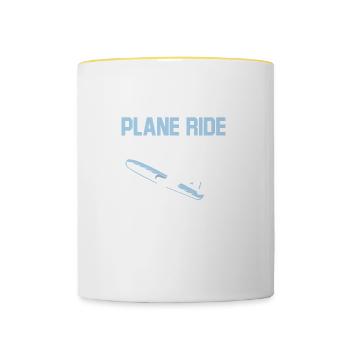 My First Airplane Ride Vacation Trip Traveler - Contrasting Mug - white/yellow - Front