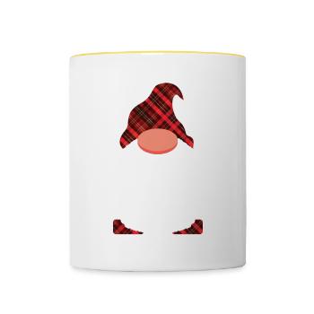 Faith Hope Love Religious Family Christmas Gnome - Contrasting Mug - white/yellow - Front