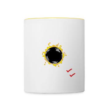 Eclipse to do List Path of Totality Total Solar - Contrasting Mug - white/yellow - Front