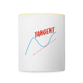 Math Pun Sometimes I Go Off On A Tangent - Contrasting Mug - white/yellow - Front