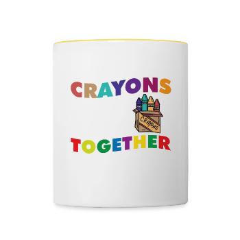 Back to School Teacher Life We Are Like A Box Of - Contrasting Mug - white/yellow - Front