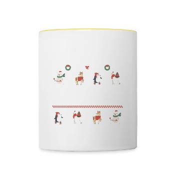Merry Fitness And A Happy New Rear Christmas Gym - Tasse zweifarbig - Weiß/Gelb - Vorne