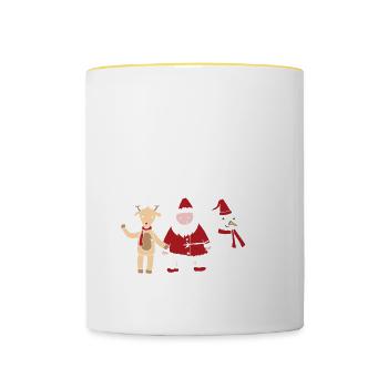 Merry Fitness And A Happy New Rear Gym Christmas - Contrasting Mug - white/yellow - Front