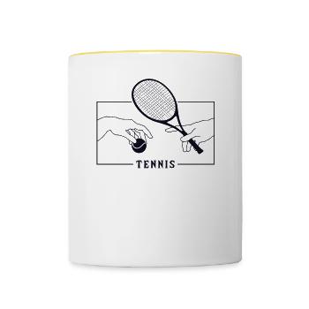 Michelangelo Creation of Adam Tennis - Contrasting Mug - white/yellow - Front