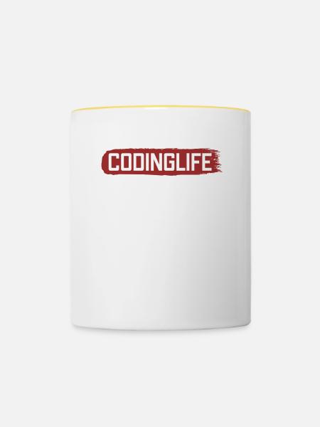 Codinglife Softwareentwickler Developer - Tasse zweifarbig - Weiß/Gelb