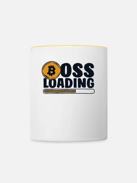 Loading Crypto Kryptowährung Blockchain - Tasse zweifarbig - Weiß/Gelb