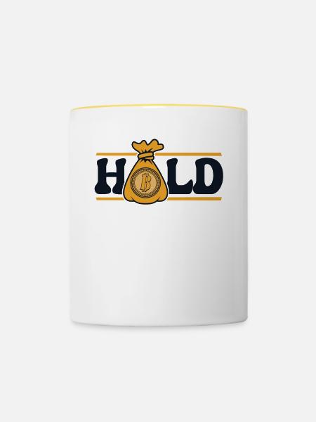 Hold Crypto Kryptowährung Blockchain Crypto - Tasse zweifarbig - Weiß/Gelb