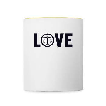 Love Legal Counsel Attorney General Law - Contrasting Mug - white/yellow - Front
