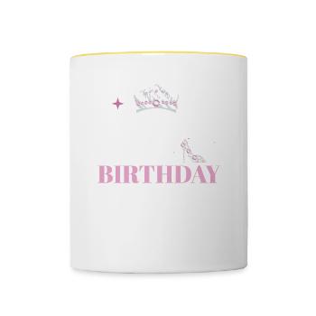 April Is My Birthday Yes The Whole Month Born in - Contrasting Mug - white/yellow - Front