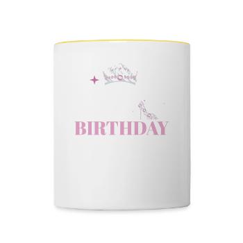 November Is My Birthday Yes The Whole Month Born - Contrasting Mug - white/yellow - Front