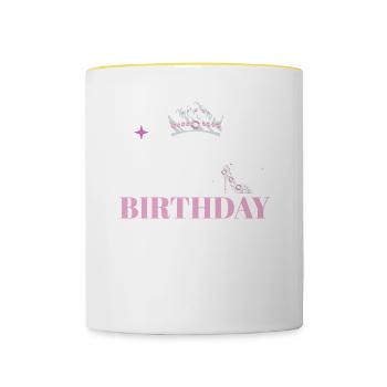 September Is My Birthday Yes The Whole Month Born - Contrasting Mug - white/yellow - Front